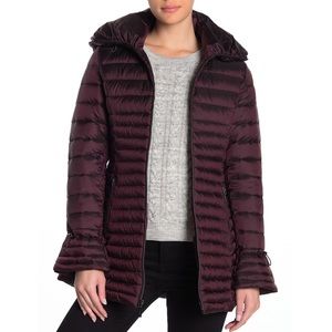 Laundry By Shelli Segal Women's Burgundy Puffer Jacket